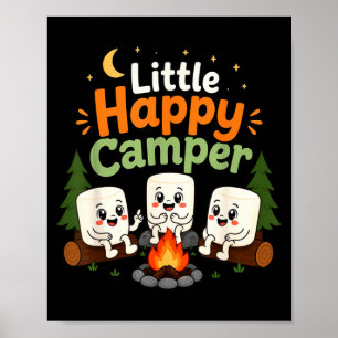 Poster Petits campeurs heureux enfants camping escouade d
