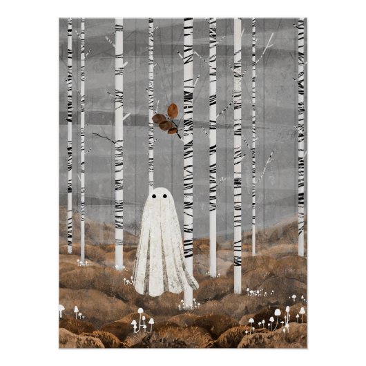 Poster Petits champignons blancs (Devant)