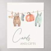 Poster Petits Citrouilles Vêtements d'automne Cartes et c (Devant)