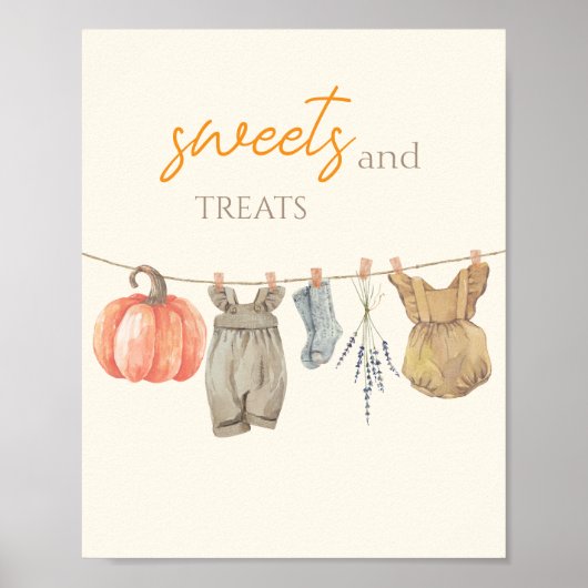 Poster Petits Citrouilles Vêtements d'automne Fille Douce (Devant)