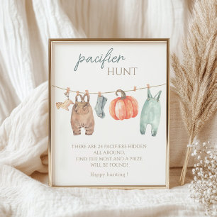 Poster Petits Citrouilles vêtements d'automne garçon chas
