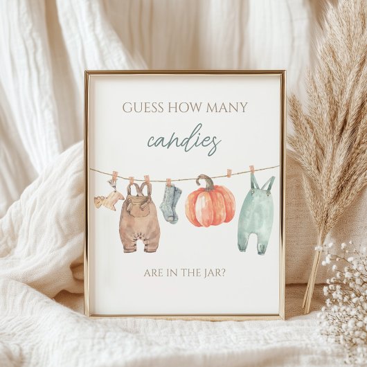 Poster Petits Citrouilles Vêtements Garçon Devant Combien