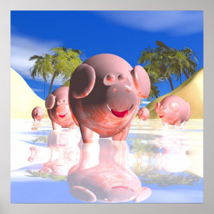 Poster Petits cochons