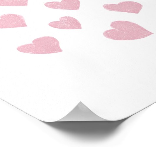 Poster Petits Coeurs roses (Coin)