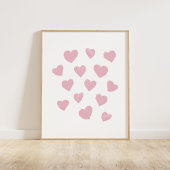 Poster Petits Coeurs roses