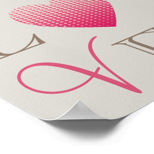 Poster Petits coeurs roses Aimer arrière - plan gris roug (Coin)