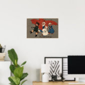 Poster Petits enfants avec parapluies (Bureau à domicile)