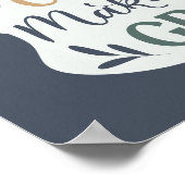 Poster Petits-enfants Lettrés À La Main Font La Vie Grand (Coin)