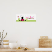 Poster Petits Ladybugs Bandeau d'anniversaire personnalis (Cuisine)