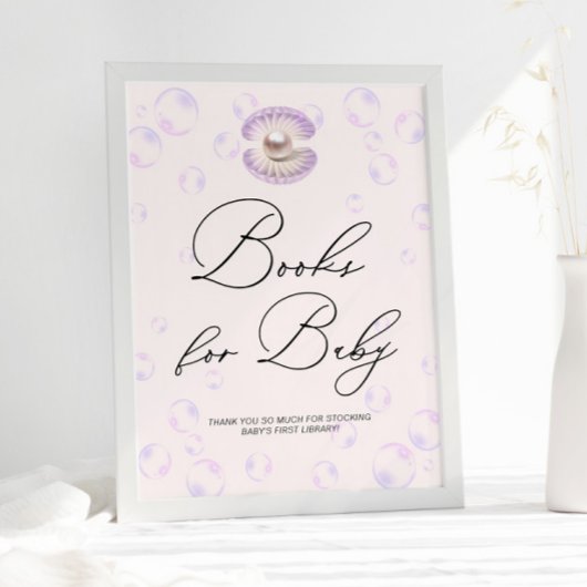 Poster Petits Livres Pearl Pour Baby shower Bébé