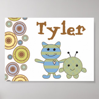 Poster Petits monstres Nom personnalisé Photo
