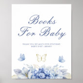 Poster Petits Papillons Livres Pour Baby shower Bébé Garç (Devant)