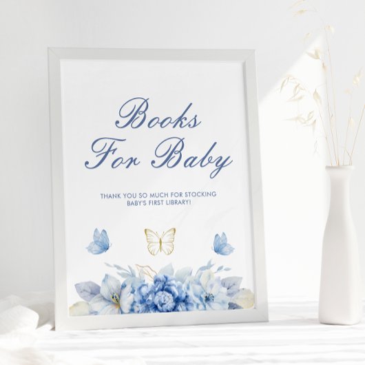 Poster Petits Papillons Livres Pour Baby shower Bébé Garç