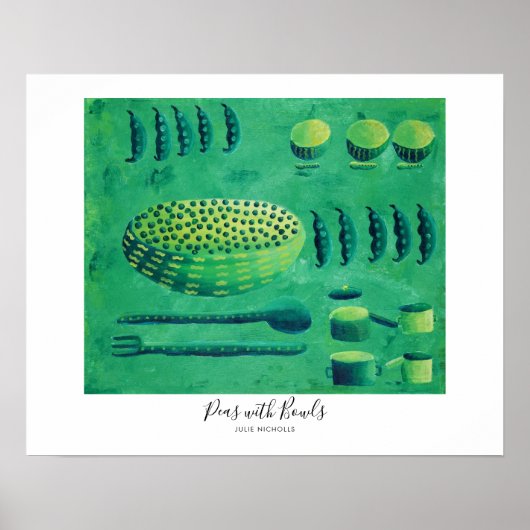 Poster Petits pois avec bols Peinture (Devant)