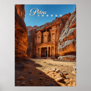 Poster Petra, Jordanie : Iconic Red Rock Temple