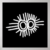 Poster Petroglyphe d'une éclipse du soleil et de la lune (Devant)