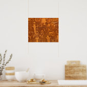 Poster Petroglyphes amérindiens, Rochester Panel, (Cuisine)