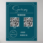 Poster Petrol blue 2 QR code boutique balayage pour payer (Devant)