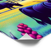 Poster Pétrole Gaz Dragage Scène Bétail Et Drapeaux (Coin)