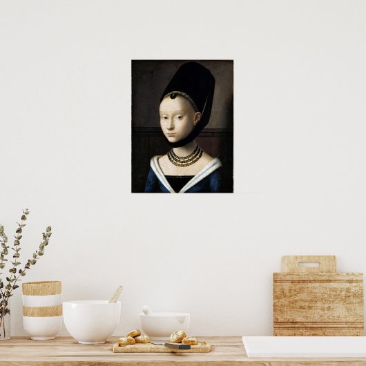 Poster Petrus Christus Portrait d'une jeune femme (Cuisine)