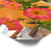 Poster Pétunias coraux dans un pot (Coin)