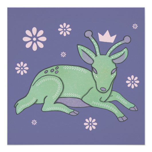 Poster Peuple de cerfs extraterrestres Art populaire | Fa (Devant)