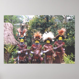 Poster Peuple tribal de la Papouasie-Nouvelle-Guinée,