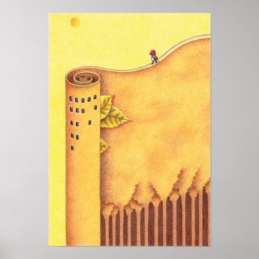 Poster Peupliers et une tour. (Devant)