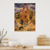 Poster Peupliers sur une route à travers des collines par (Cuisine)