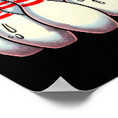 Poster Peur Bowling Pins Cartoon Fun Bowler Humorisme (Coin)
