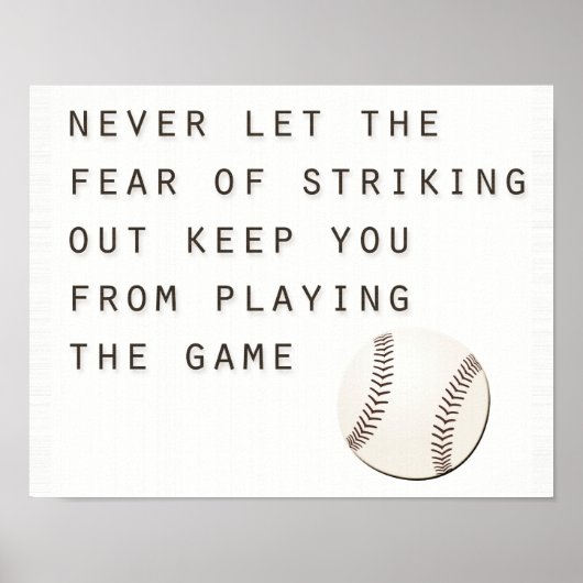 Poster peur de frapper un inspirant baseball moderne (Devant)