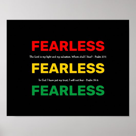 Poster PEUR DES Psaumes Inspirationnels JE NE CRAINS PAS (Devant)