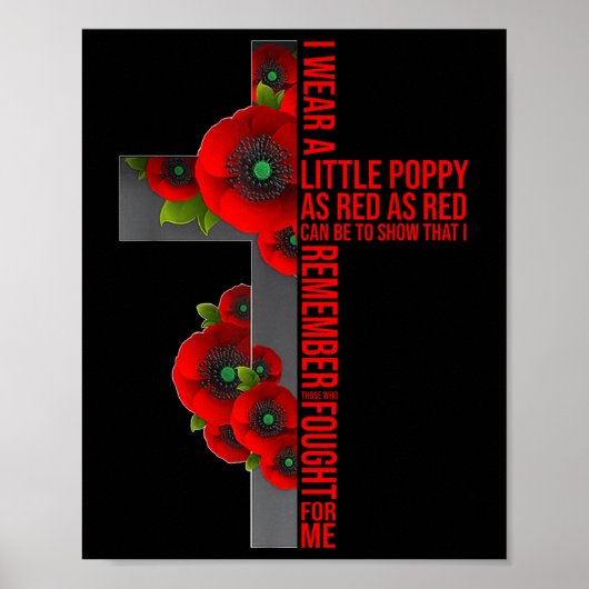 Poster Peur d'oublier la Fleur de Pavot Rouge mémorial Us (Devant)