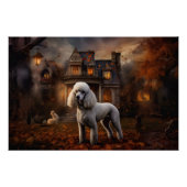 Poster Peur Halloween caniche (Devant)
