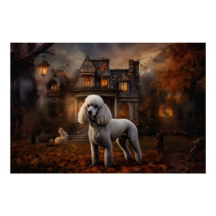 Poster Peur Halloween caniche