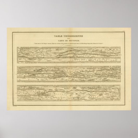 Poster Peutinger de carte dite théodosienne Table (Devant)