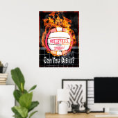 Poster Peux-Tu Le Creuser En Brûlant Du Volley Rose ? (Bureau à domicile)