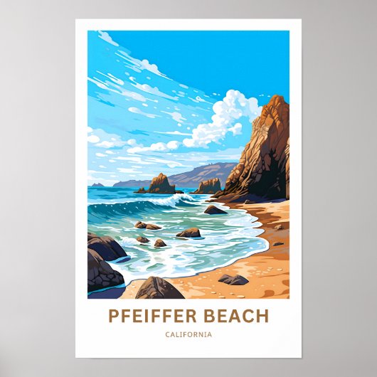 Poster Pfeiffer Beach California Travel Print (Devant)