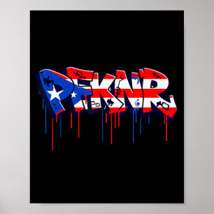 Poster Pfknr Drapeau Porto Rico Graffiti Coquí Patrimoine