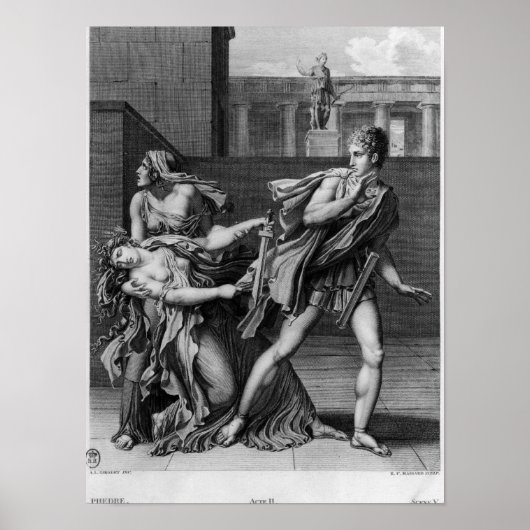 Poster Phaedra, Oenone et Hippolytus (Devant)