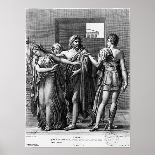 Poster Phaedra, Thésée et Hippolytus (Devant)