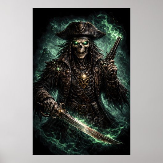 Poster Phantom Pirate Skull – Dark Fantasy Reaper (Devant)