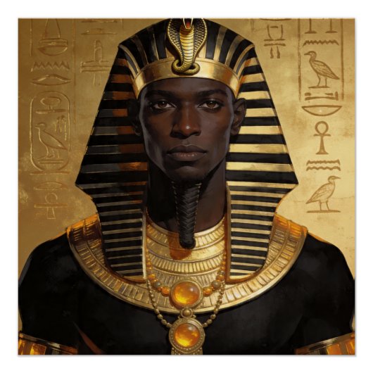 Poster Pharaoh Energy — Ancient African King Modern Art  (Devant)