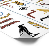 Poster Pharaon Égypte ancienne Pyramide Hiéroglyphes (Coin)