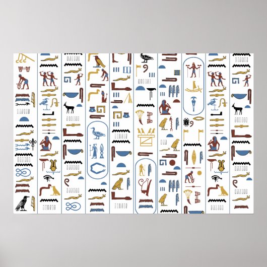 Poster Pharaon Égypte ancienne Pyramide Hiéroglyphes (Devant)