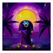 Poster Pharaon Synthwave (Devant)