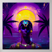 Poster Pharaon Synthwave (Devant)