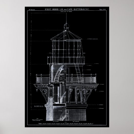 Poster PHARE au CAP HATTERAS 1869 (Devant)