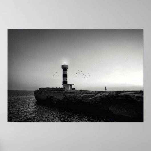 Poster Phare au coucher du soleil (Devant)