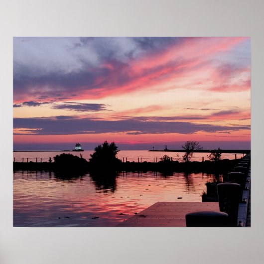 Poster Phare au coucher du soleil I (Devant)